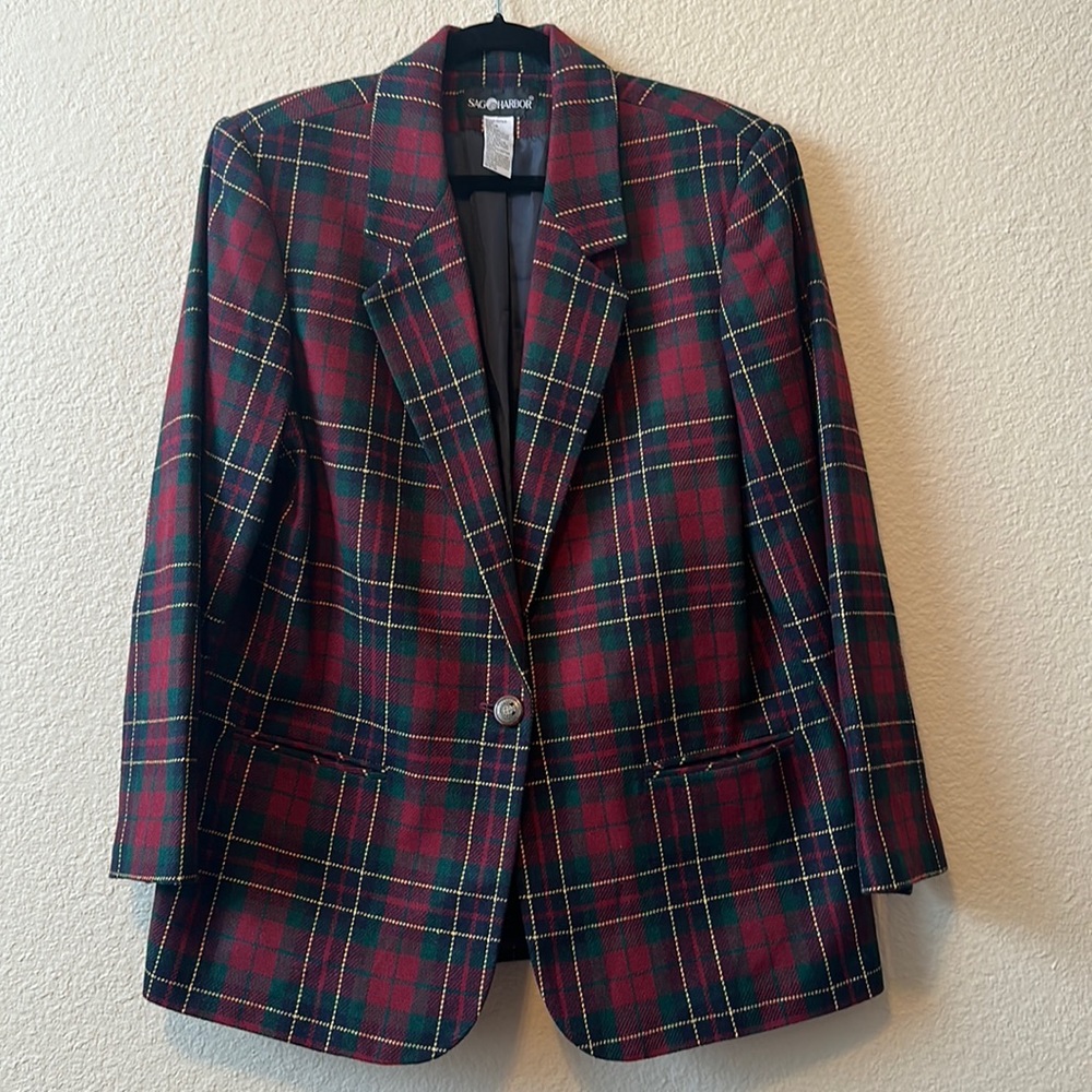 Plaid blazer jacket